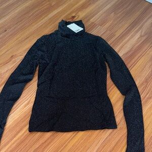 H&M Black Sparkly Long Sleeve Top